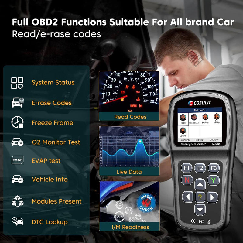 cgsulit sc530 jeep dodge chrysler scan tool offers obd2 function